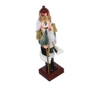 BAZEITFLOW Traditional King Nutcracker with Tree Scepter Plastic Soldier Figurine Lightweight Holiday Collectible for Tabletop Mantel Space Festive Christmas Decor
