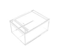 BAZEITFLOW Transparent Acrylic Reptile Raising Container with Ventilation Small Feeding and Safety Box for Spiders Lizards Turtles Frogs and Corn Snakes Easy to Clean and Assemble