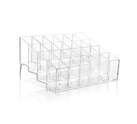 BAZEITFLOW Transparent Cosmetic Organizer with Ladder Design Acrylic Makeup and Jewelry Storage Box Small for Vanity Bedroom Bathroom Clear Cosmetics Rack for Lipstick Nail Polish Mascara