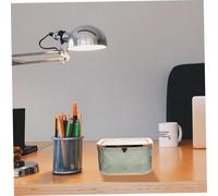 BAZEITFLOW Transparent Desktop Trash Bin with Lid Pet Wastebasket for Office Kitchen Living Bathroom Lightweight Mini Rubbish Can in Simple Stylish Design for Home and Study