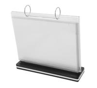 BAZEITFLOW Transparent Plastic Menu Stand Display Folder with Flip Design for Restaurant Tabletop Advertising Compact Vertical Desktop Organizer for Commercial Menu Holders and Table Signs