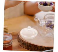 BAZEITFLOW Transparent Round Glass Teapot Lid Replacement with Fine Workmanship Easy to Install Loose Tea Infuser Cover for Family Party and Camping Use