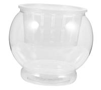 BAZEITFLOW Transparent Small Plastic Fish Tank with Hydroponic Feature for Home Desktop Unbreakable Aquarium for Goldfish Shrimp and Water Plants Small Fish Bowl Holder for Office Decor