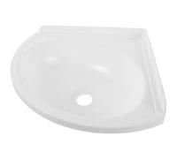 BAZEITFLOW Triangular Corner Bathroom Sink Wall-Mounted Small Hand Basin White Plastic Floating Washbasin Compact Vanity for Small Bathrooms and Balcony
