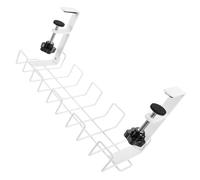 BAZEITFLOW Under Desk Cable Management Tray White Small Cord Organizer Wire Rack for Safe Space Saving Desktop Tidy No Tool Installation Office Home