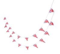 BAZEITFLOW Union Jack Triangle Flag Bunting Banner for Parties and Festivals Polyester Hanging Decoration for Outdoor and Indoor Celebrations Eye-catching Party Layout Decor