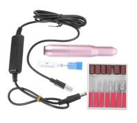 BAZEITFLOW Usb Powered Nail Drill Machine Portable Electric Nail Polishing Tool 20000 Revolutions Per Minute Metal Pen Style with Corn Burr Bit for Manicure and Salon Use Random Color