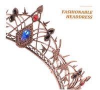 BAZEITFLOW Vintage Baroque Wedding Crown Lightweight Alloy Bridal Headpiece for Brides Comfortable Queen's Tiara for Proms Medieval Hair Accessory