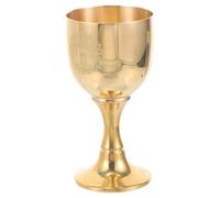 BAZEITFLOW Vintage Brass Chalice Tree of Life Engraving, Golden High Foot Goblet Multi-Function Offering Cup for Rituals and Drinking, Wicca Altar Wine Cup for Home and Ceremony