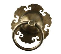 BAZEITFLOW Vintage Brass Door Pull Ring Retro Chinese Style Solid Brass Door Knocker Gates and Garden Decorative Traditional Handle