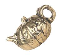 BAZEITFLOW Vintage Brass Miniature Teapot Decor Compact Desktop Ornament for Home Office Tea Stylish Chinese Style Lucky Gift Collectible Craft