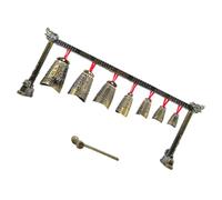 BAZEITFLOW Vintage Brass Single-layer Chinese Chimes Ornament, Retro Ancient Style Desktop Percussion Instrument Decoration, Home Feng Shui Music Model