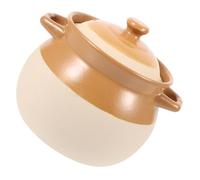 BAZEITFLOW Vintage Ceramic Soup Pot Kitchen Cooking Pot with Handle Smooth Molding Ceramic Stockpot for Braised Chicken Stew Soup Even Heat Distribution Gas Stove Compatible
