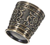 BAZEITFLOW Vintage Embossed Metal Liquor Cup Retro Whiskey Shot Glass for Adults Elegant Bronze Wine Goblet with Polished Rounded Edges Suitable for Party Home Cocktail Beer and Juice