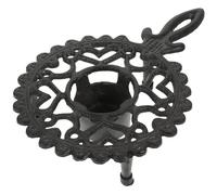 BAZEITFLOW Vintage Iron Teapot Warmer Hollow Teapot Burner with Candle Holder, European Style Cast Iron Tea Stove Stand for Home Tea Making and Coffee Warming