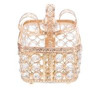 BAZEITFLOW Vintage Jewelry Box with Bow Crystal Accent Mirrored Metal Keepsake Organizer for Rings Earrings Necklaces Elegant Vanity Storage Container for Jewelry and Candy