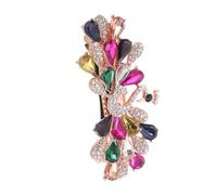 BAZEITFLOW Vintage Peacock Rhinestone Hair Clip French Barrette with Floral Design for Weddings Parties Proms Jeweled Bun Hairpin Accessory