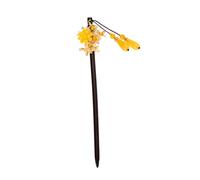 BAZEITFLOW Vintage Tassel Hair Fork Ancient Customs Hairpin Chinese Festival Cosplay Hair Stick Yellow 170mm for Women