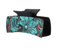 BAZEITFLOW Vintage Western Style Hair Claw Clip 2-Pack Decorative Hair Clips for Women Girls Strong Hold Printed Design