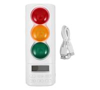 BAZEITFLOW Visual Timer with LED Digital Display and Traffic Light Colour-coded Signals, Portable Plastic Countdown Timer with 4 Built-in Ringtones and Charger, for Home and Desk Use