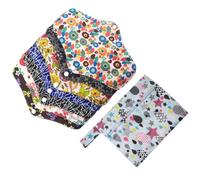 BAZEITFLOW Washable Sanitary Pads Set 7 1 Blue Storage Bag, Reusable Menstrual Pads Bamboo Charcoal Nursing Mat for Women, Eco-Friendly Sanitary Towels Suitable for Pregnancy and Daily Use