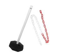 BAZEITFLOW Water Fillable Plastic Safety Bollard with 1m Red-White Chain Barrier Post for Traffic Control Parking Lot Entrance Safety Delineator Road Barrier