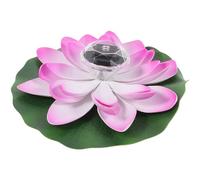 BAZEITFLOW Water Floating Lotus Light Solar Lotus Light for Garden Pond 11x11x3.14inch Eva Material Beautiful Romantic High Simulation Design Decorative Floating Lighting for Festival