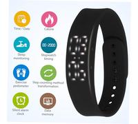 BAZEITFLOW Water Resistant LED Watch Bracelet with Adjustable Intelligent Smart Wristband for Step Counting Calories and Distance Monitoring Simple Fitness for Men and Women