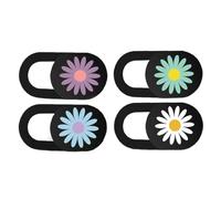 BAZEITFLOW Webcam Privacy Cover Slide 4pcs Daisy Pattern Ultra Thin Laptop Camera Protective Covers for Computers and Tablets Privacy Protection
