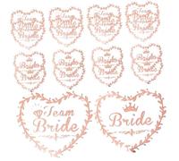 BAZEITFLOW Wedding Temporary Tattoos Stickers for Bride and Bridesmaids, 2pcs Rose Gold Heart Design, Bachelorette Party Favors and Bridal Shower Decoration