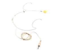 BAZEITFLOW Wired 3.5mm Beige Earset Microphone Headset with Omnidirectional Condenser Mic for Singing Teaching Live Performance and Customer Service