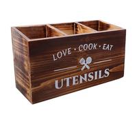 BAZEITFLOW Wood Cutlery Organizer Box with Multicompartment Design for Kitchen Countertop Wooden Silverware and Flatware Holder for Chopsticks Spoons and Utensils Clean Space Saver for Family