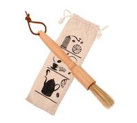 BAZEITFLOW Wood Handle Coffee Brush for Espresso Machine Cleaning Coffee Grinder Sweeper with Slip Resistant Natural Wood Material Easy Ground Removal Tool for and Home Brewers