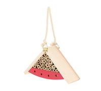 BAZEITFLOW Wooden Bee House with Hanging Rope for Garden Pollinators Natural Insect Shelter for Bees and Ladybugs Outdoor Habitat for Increased Plant Pollination