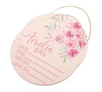 BAZEITFLOW Wooden Birth Announcement Name Signs for Newborn Nursery Room, Baby Name Plaques, 2pcs Set for Hospital and Baby Shower Decoration