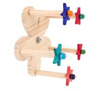 BAZEITFLOW Wooden Ferris Wheel Bird Perch Stand Rotatable Parrot for Bird Cage Natural for Parakeets Cockatiels and Easy to Install and Clean