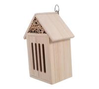 BAZEITFLOW Wooden Insect House Decorative Hanging Bug Hotel for Outdoor Gardens Backyard Pollinator Nesting Box for Nature Exploration and Garden Aesthetics Natural Wood Color