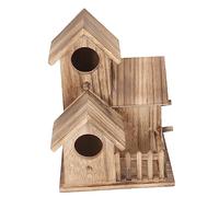 BAZEITFLOW Wooden Nesting Cottage Bird House for Parakeets and Cockatiels Outdoor Garden Decor DIY Unfinished Wood Nest Box for Small Birds and Parrots Rustic Vintage Style