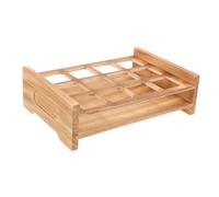 BAZEITFLOW Wooden Shot Glasses Storage Tray Organizer with Sturdy Wine Cup Holder for Kitchen Bar Dining Multi-compartment Rustic Serving Board for Wine Cups Decorative for Home and Office