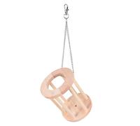 BAZEITFLOW Wooden Small Pet Rack Grass Holder Food Dispenser Chain Hanging Feeder for Rabbits Guinea Pigs Chinchillas Indoor Use