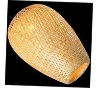 BAZEITFLOW Woven Bamboo Lamp Shade Rustic Zen Style Ceiling Pendant Light Cover for Home Hotel Restaurant Decor Versatile Lightweight Handwoven Lampshade