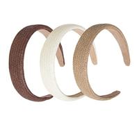 BAZEITFLOW Woven Hairbands for Women 3pcs Braided Outdoor Headbands with Stretchable Fit for Beach and Festival Use