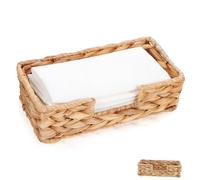 BAZEITFLOW Woven Rectangular Tissue Box Cover Lightweight Desktop Tissue Holder with Open Top for Bathroom Decor and Dining Table Storage Basket Tray for Neat Napkin Organization