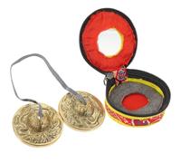 BAZEITFLOW Yoga Cymbal Bell Meditation Cymbal Bell Fine Copper Pleasing Sound High Pitched Tone Golden with Storage Bag for Yoga Practices and Mindfulness