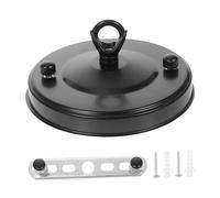 BAZEITFLOW Zinc Alloy Ceiling Cover Plate with Closed Hook Pendant Mount Strong Iron Chandelier Fixture Parts for DIY Hanging Lamps and Lanterns Black Ceiling Mounting Base for Home Lighting