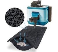Bazerga Cat Litter Mat for Cat Litter Box and Cat Toilet, Waterproof Non-Toxic, Double Layer 100% EVA with Cat Paw Design. (38 X 61 Black)