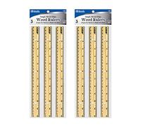 BAZIC 12" (30cm) Wooden Ruler (3/Pack)