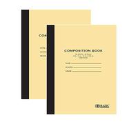 BAZIC Composition Notebook Wide Ruled 20 Sheet Manila Cover Notebook 8.5"x7", Journal Comp Lined Notebooks for Office School, 2-Pack
