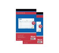 BAZIC Invoice Book, 50 Sets 5 9/16" x 8 7/16" 2-Part Carbonless, White & Canary, Bound Wraparound Cover (50 Sets/Pack), 2-Packs