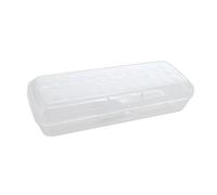 BAZIC Plastic Pencil Case 8" Storage Box, Clear Color, Hard Pencil Case, Translucent Organizer for Classroom School Supplies, 1-Pack